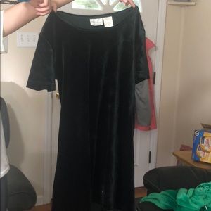 A velvet green dress